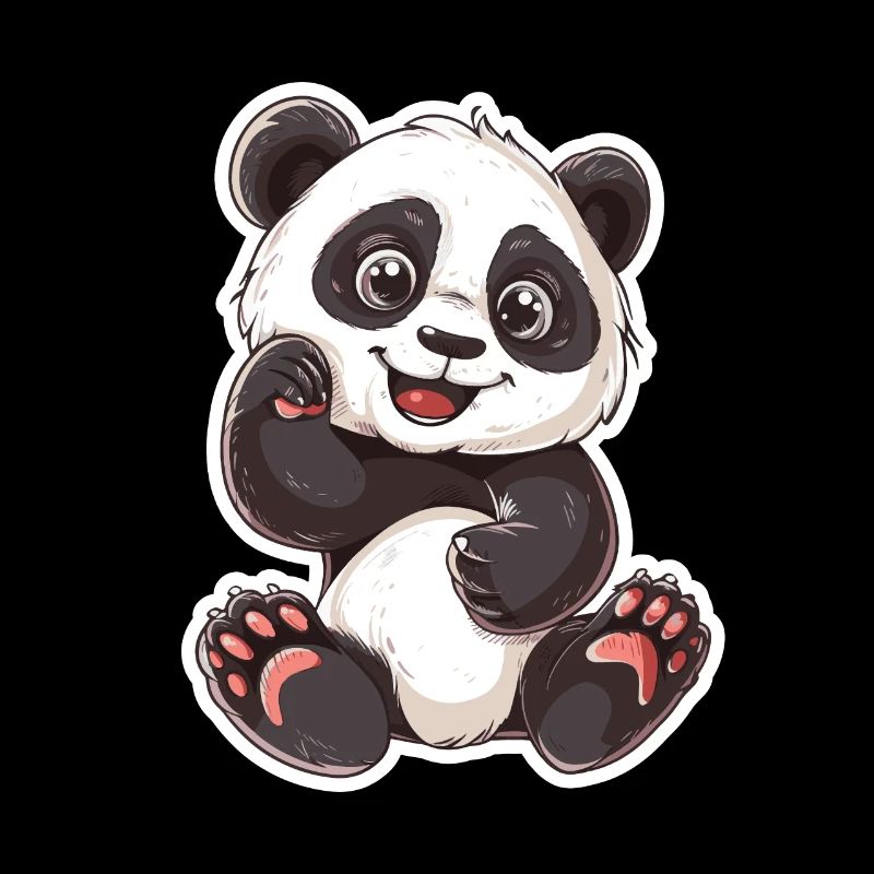 Exubérant Panda Buddy Sticker
