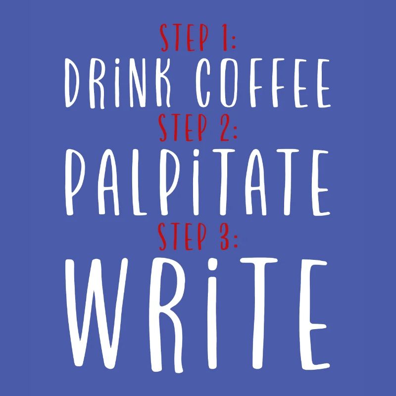Step 1 Drink Coffee Step 2 Palpitate Step 3 Write2