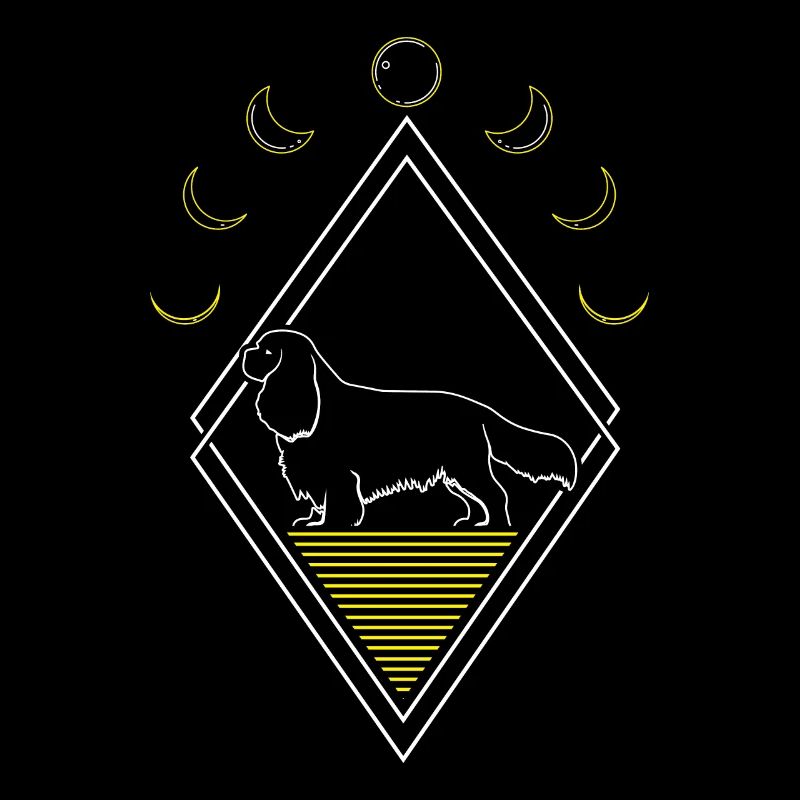 King Charles Cavalier Abstrakt Moon Phases