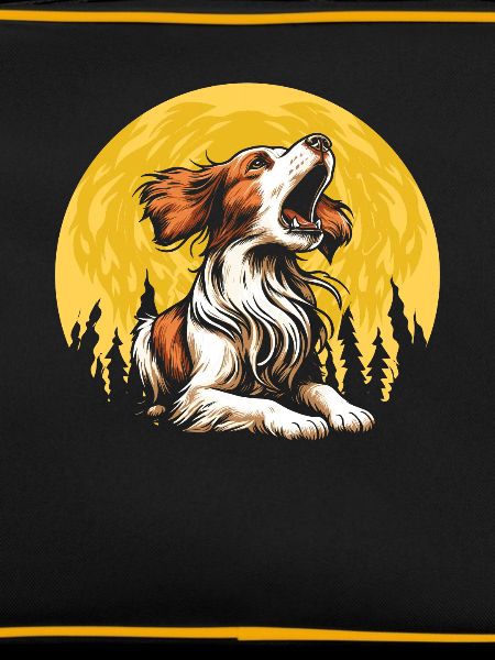 Brittany Spaniel Moon Howling