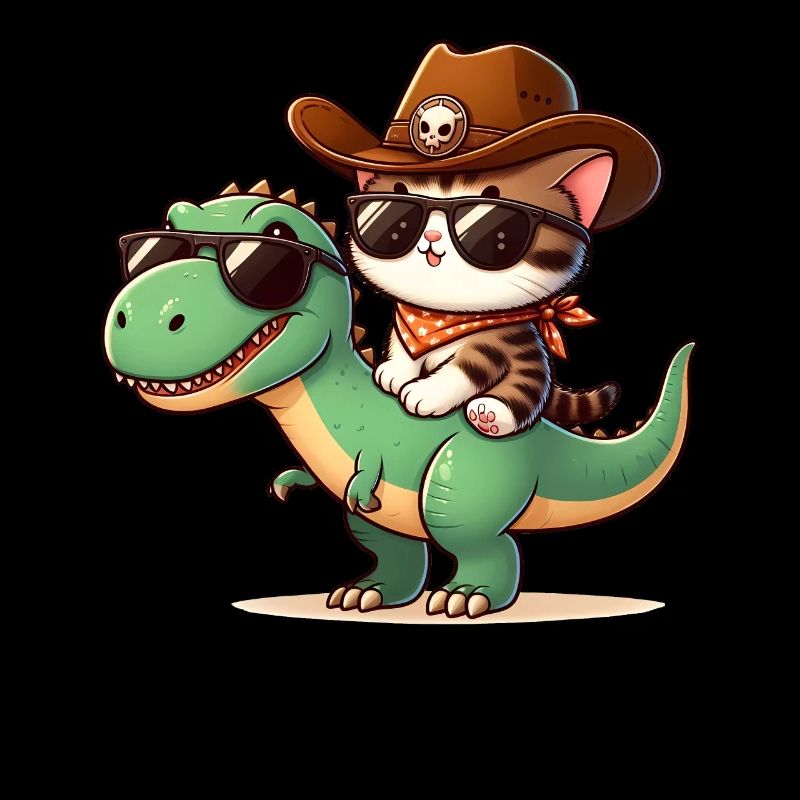 Dinosaure Et Chat, T-Rex, Propriétaire De Chat