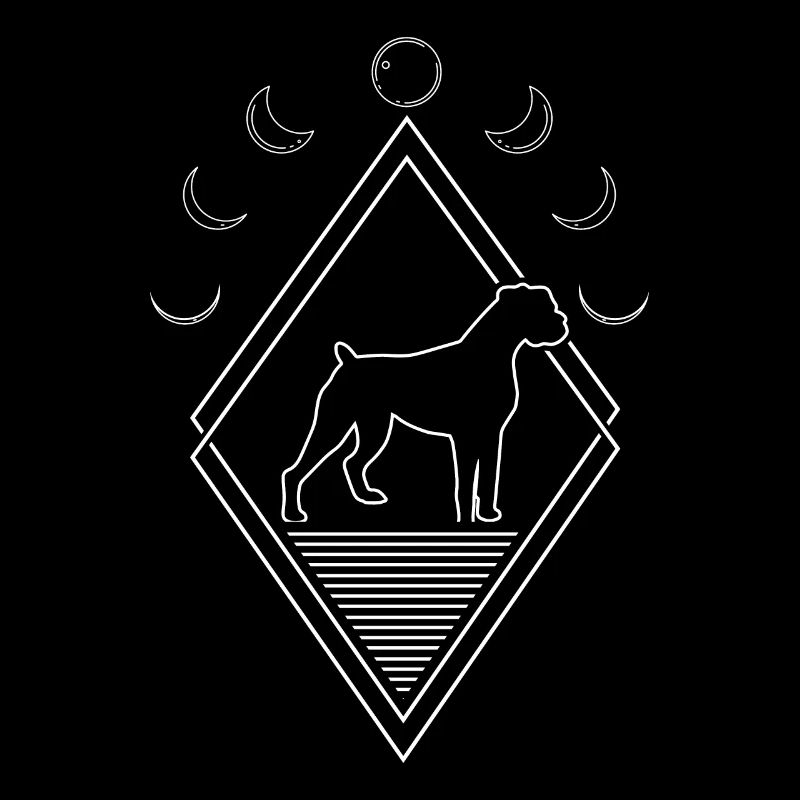 Boxer Hund Deutscher Boxer Moon Phases