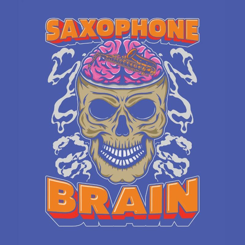 Saxophone Saxophone Skull Saxophone Brain