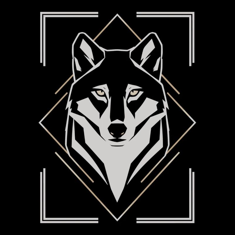 Stilvoller Wolfskopf Geometrisch