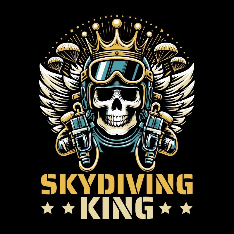 Parachutist Skydiving Skull