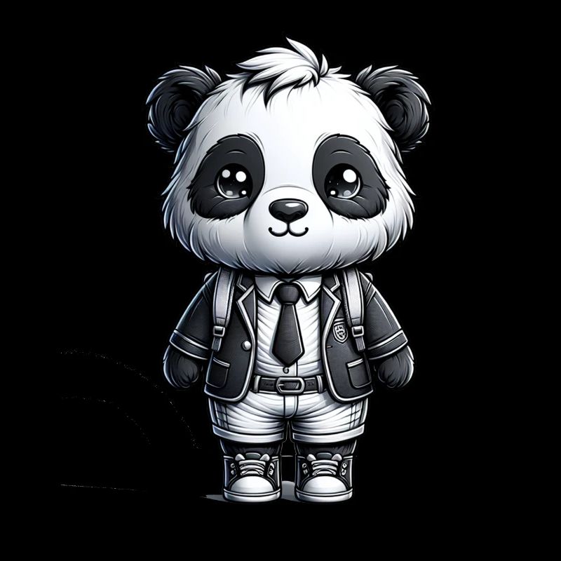 Mignon écolier panda