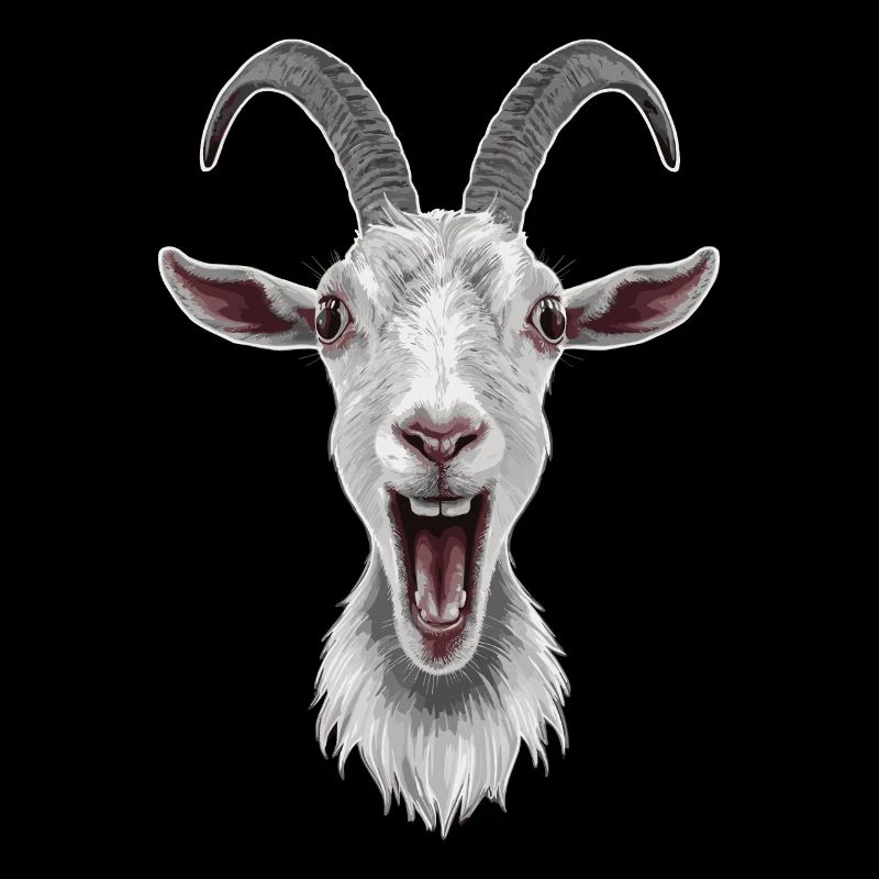 Laughing Goat Face Artwork