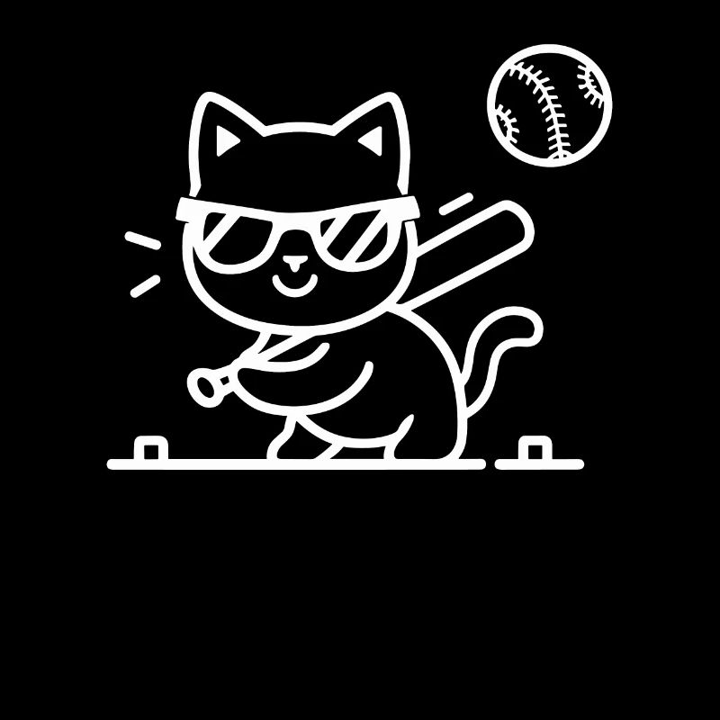 Katze Mit Sonnenbrille Beim Baseball