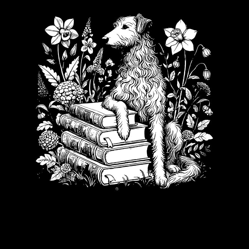 Irischer Wolfshund Blumenbuchleser