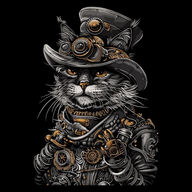Chat steampunk