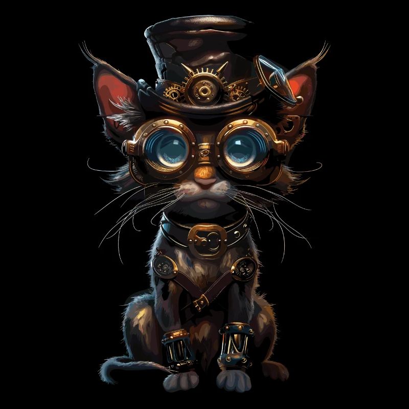 Chat steampunk