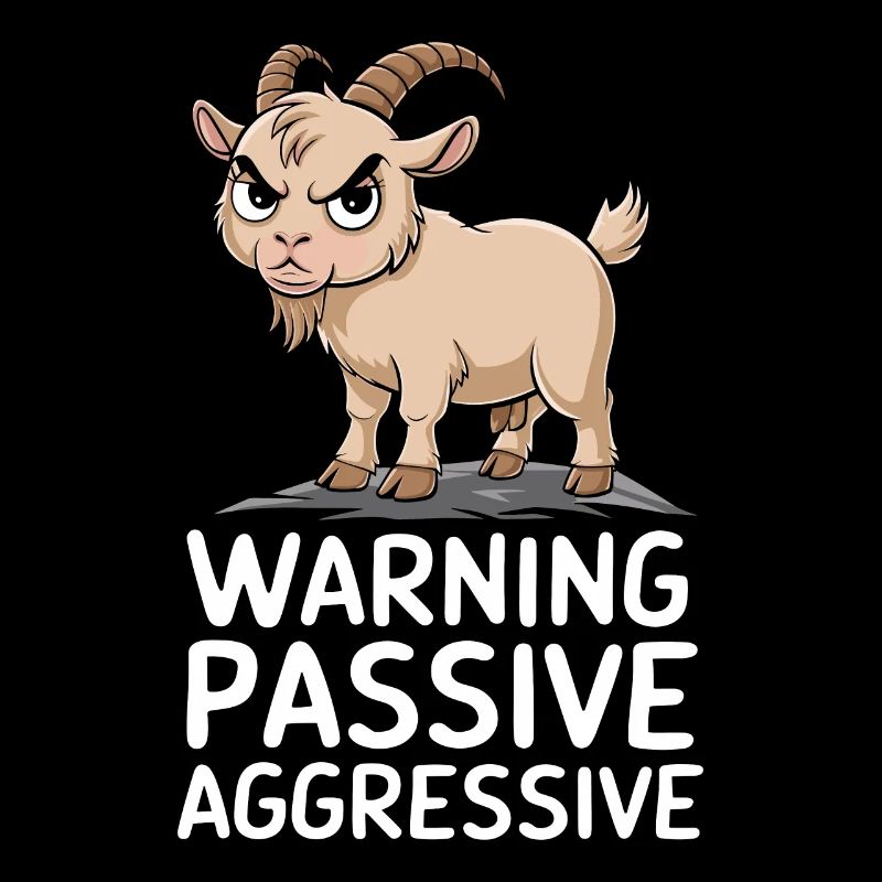 Caution Passive-Aggressive Goat Warning Humor