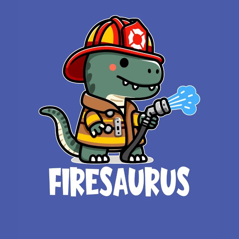 Firesaurus with Fire Helmet and Fire Hose