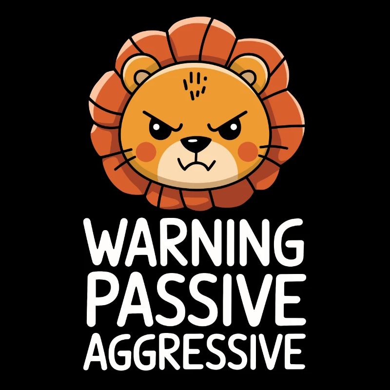 Warnung Passiv Aggressiv Löwe Lustig