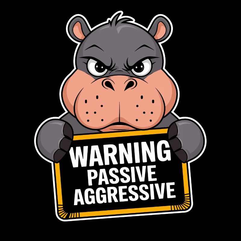 Warnung Passiv Aggressiv Nilpferd