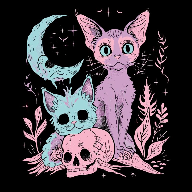 Kawaii Cat Pastel Goth Teuflisch