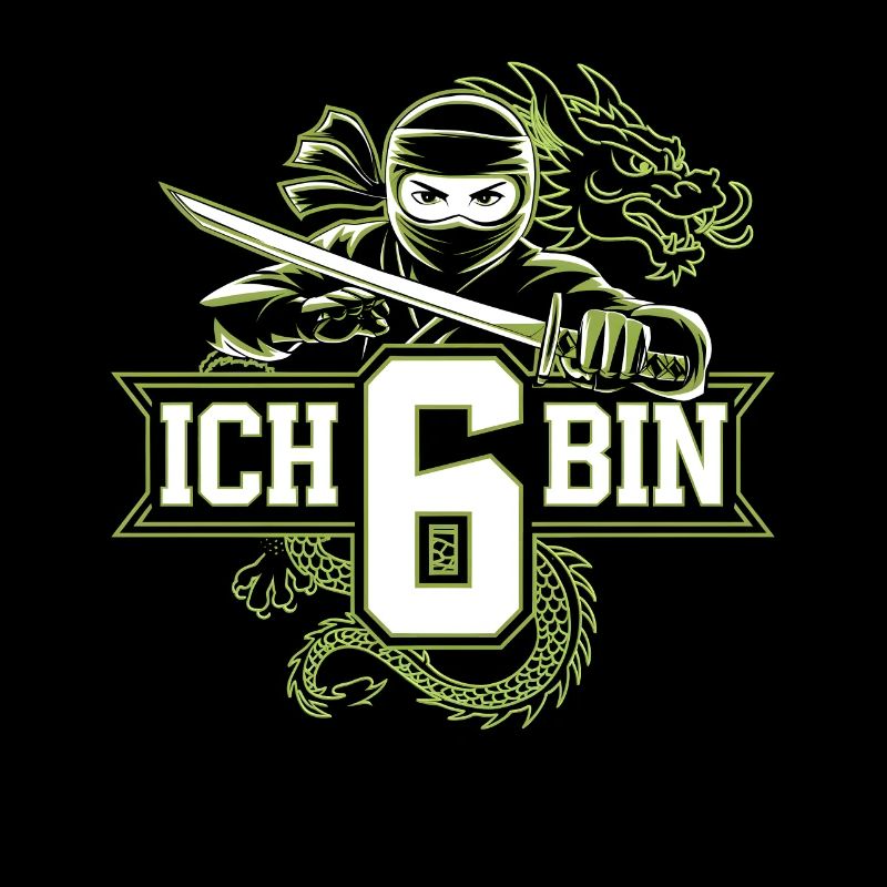 Ich Bin 6 Ninja Geburtstagsshirt