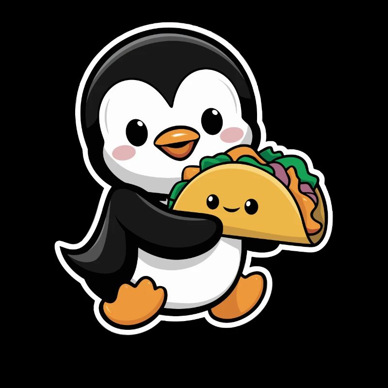 Pingouin mignon avec taco