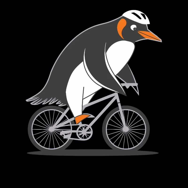 Drôle de pingouin à vélo