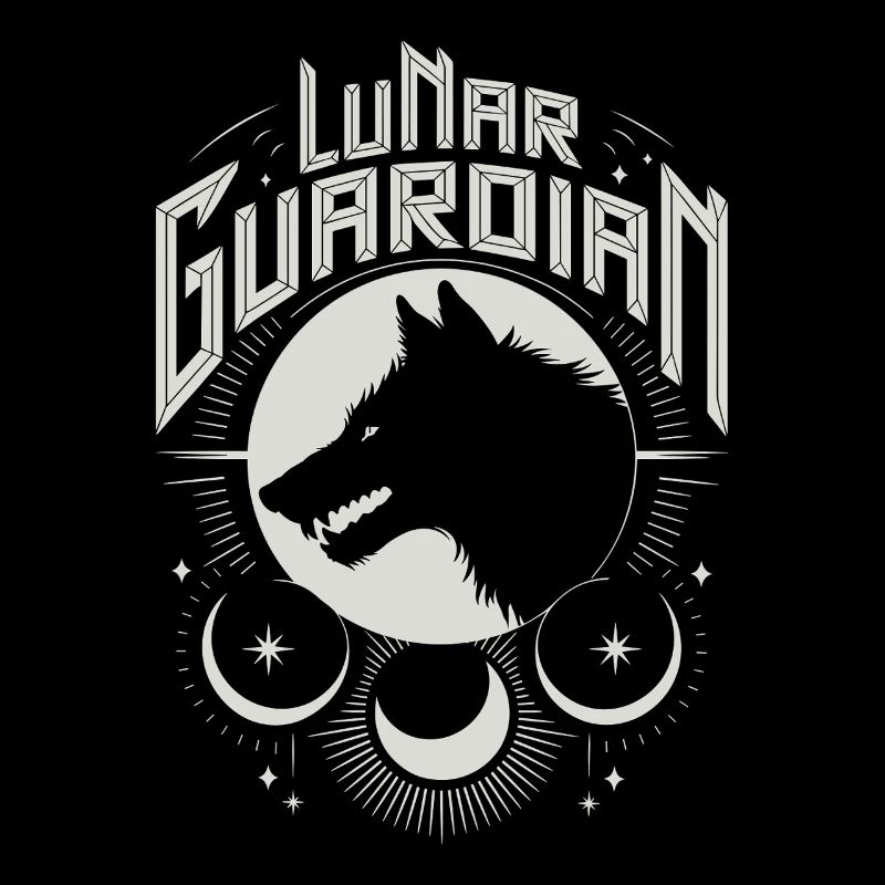 Lunar Guardian Wolf Silhouette Kunst