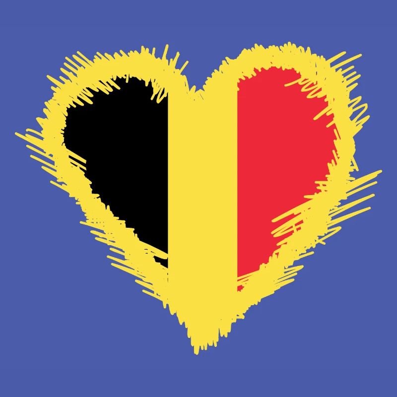 Drapeau belge avec coeur
