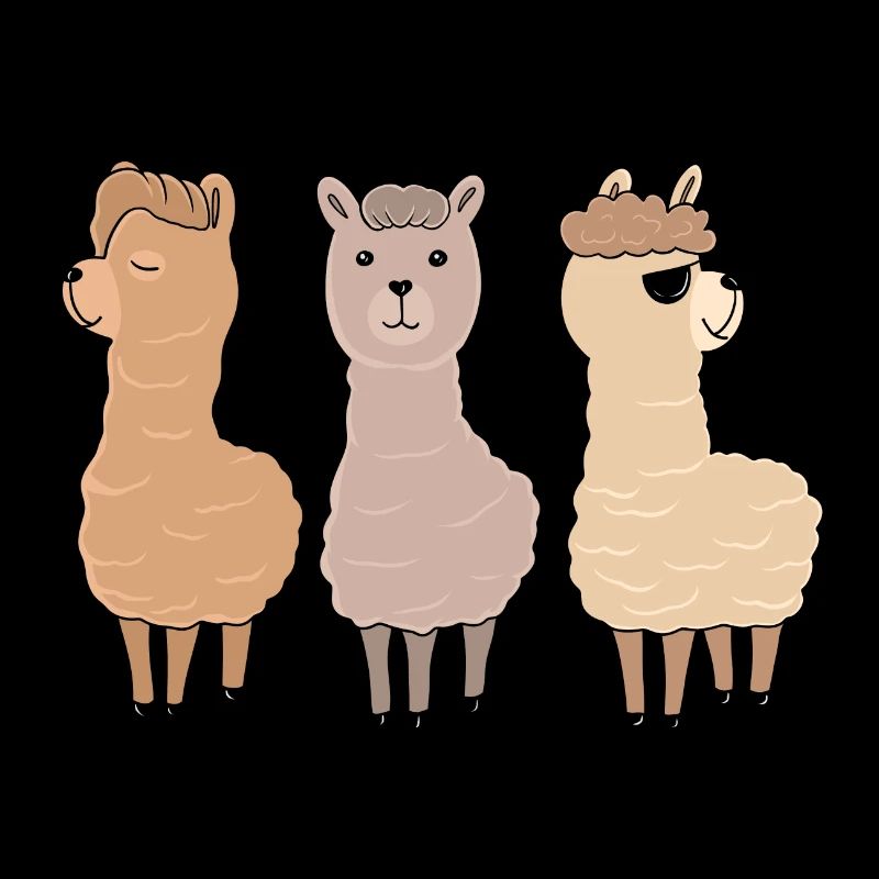 Three alpacas Lama pet animal gift