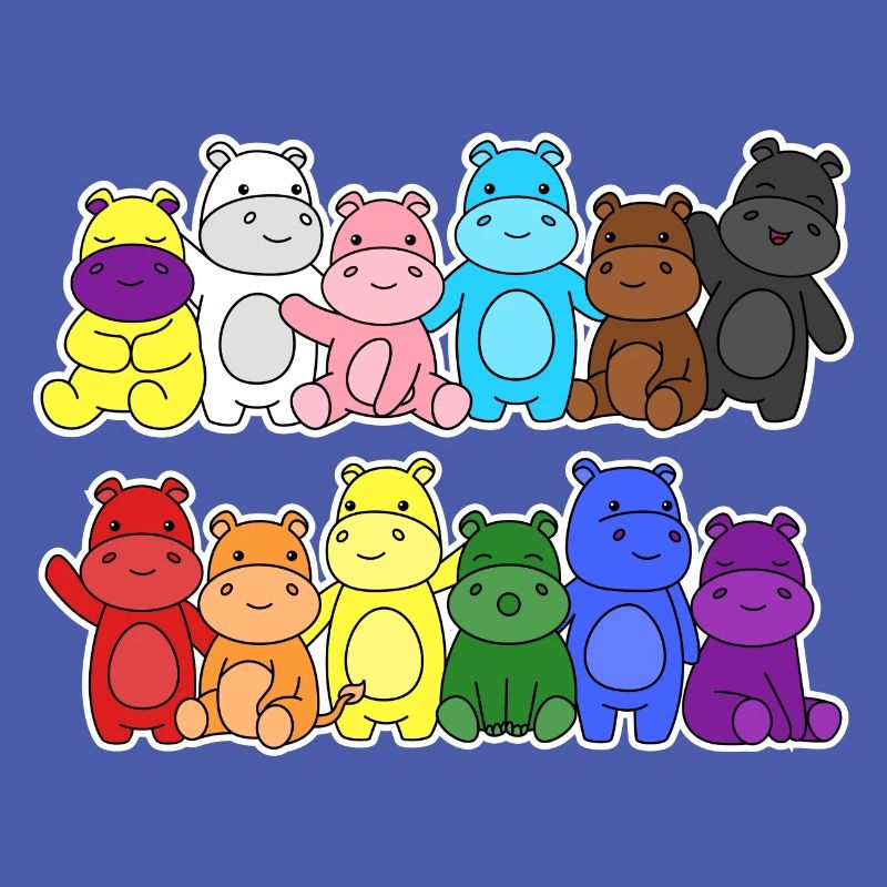 Fierté Progrès Flag Hippopotames Égalité