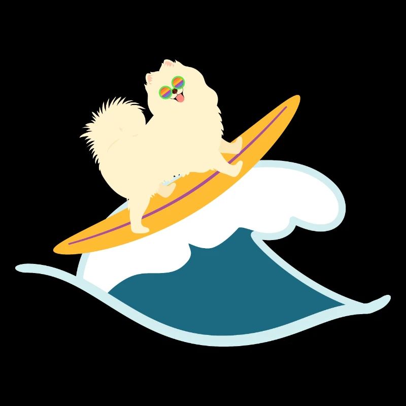 Surfing Samoyed Dog