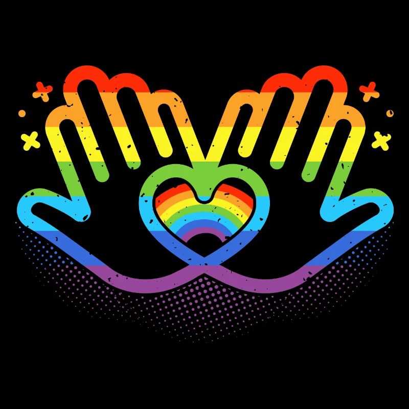 CSD LGBT Hands Shape Rainbow Heart Pride