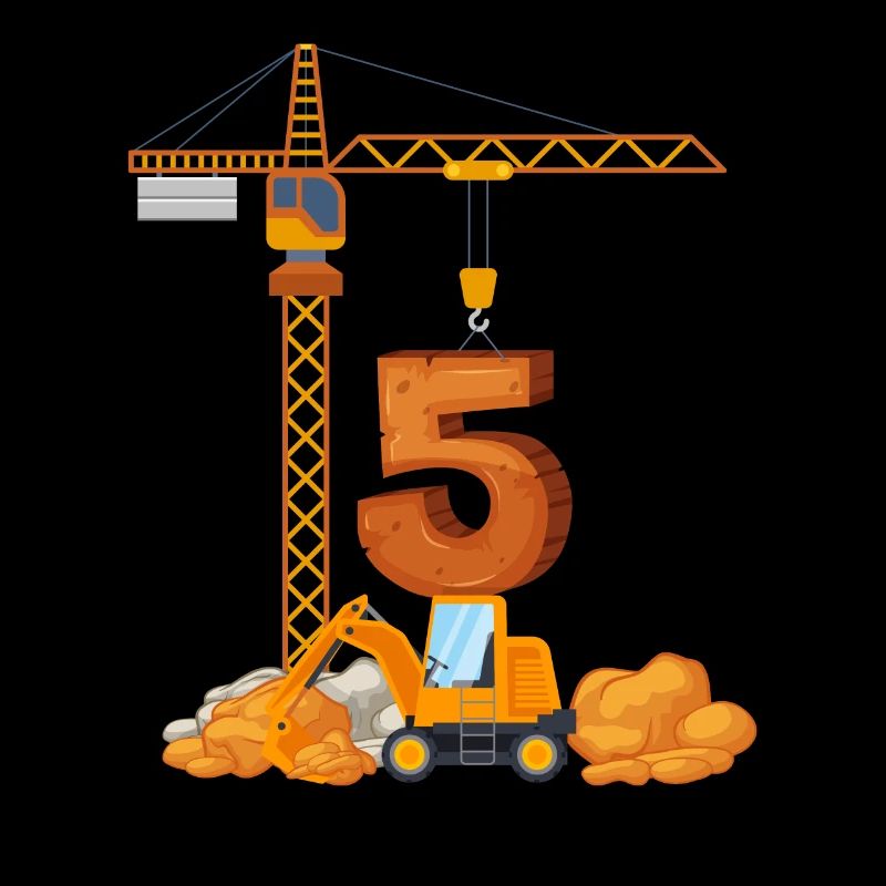 Bagger Geburtstagsgeschenk 5 Jahre Baustelle
