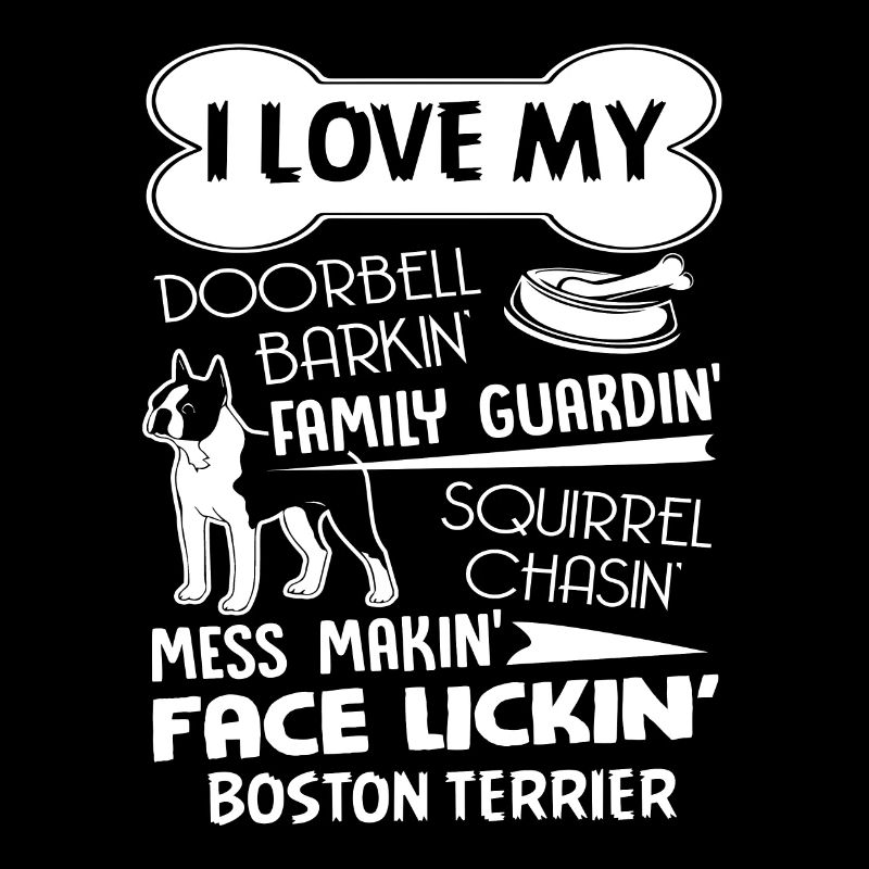 Boston Terrier J'aime ma sonnette Barkin '