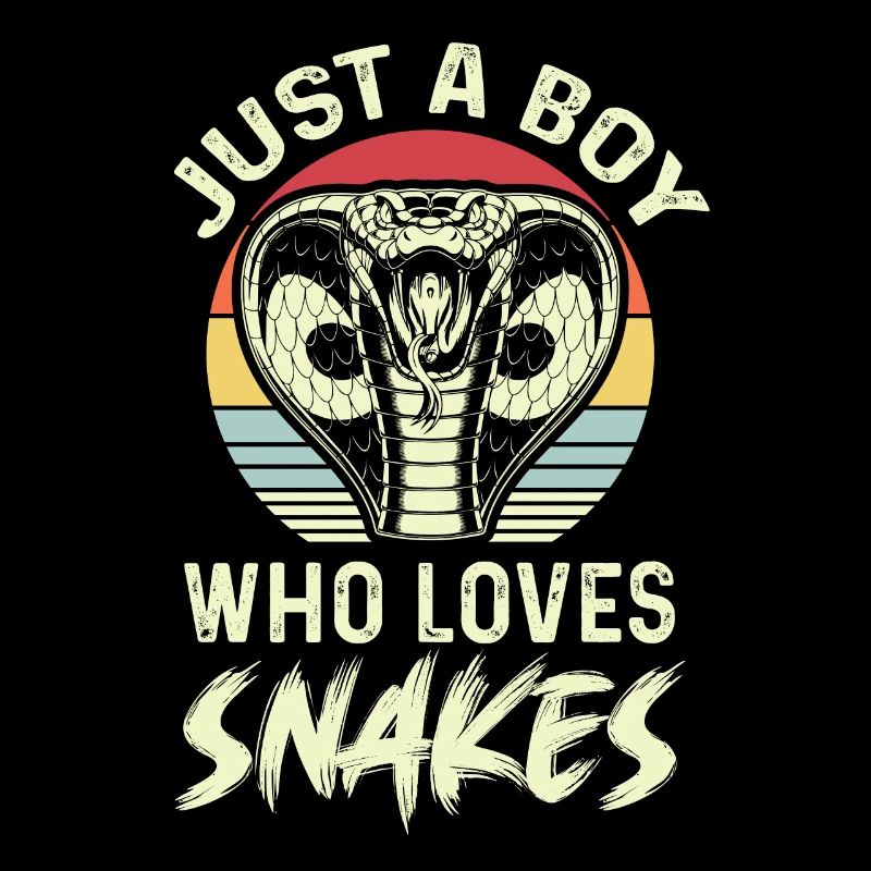 Le garçon aime le serpent cobra serpent boa