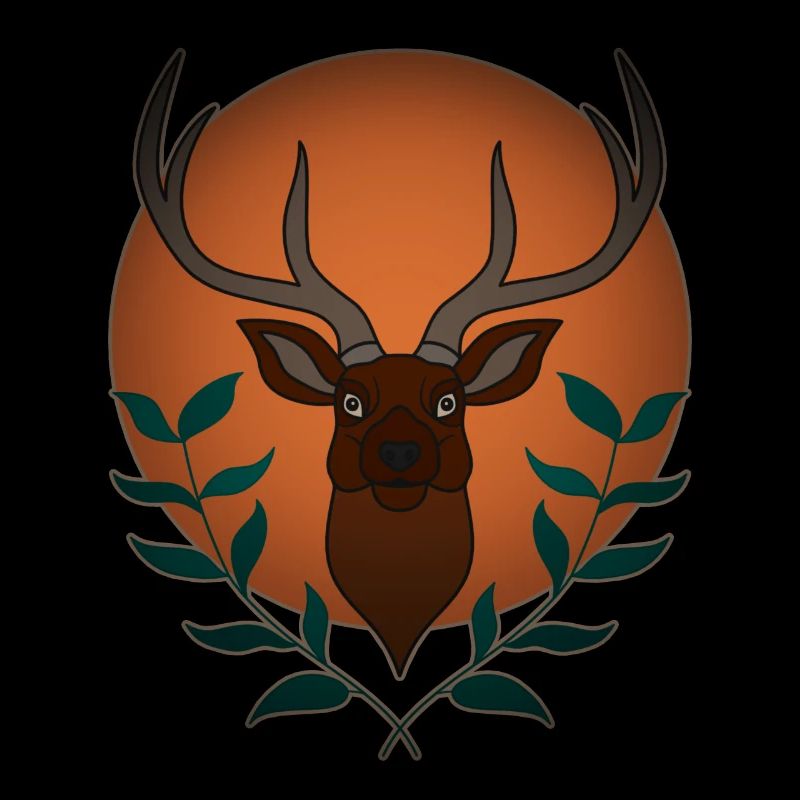 Rothirsch Geweih mit Hirschgeweih