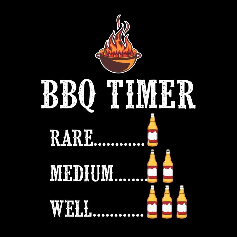 BBQ Timer Barbecue Beer Steak Grill Funny Grilling
