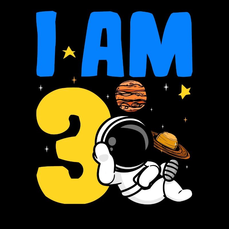 Ich bin 3 3. Geburtstag Feier Outerspace Bday