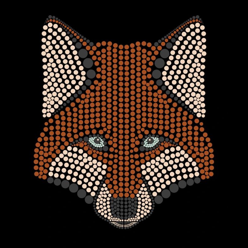 Conception d'animal de la forêt de renard parsemée de tête d'animal