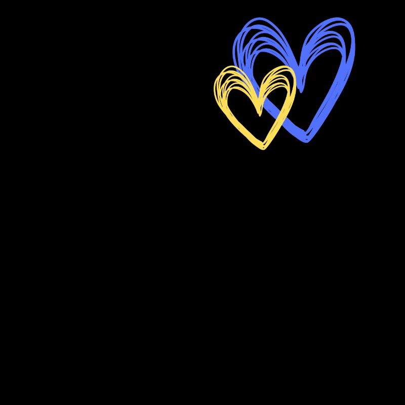 Le drapeau ukrainien aime les cœurs peints Ukraine