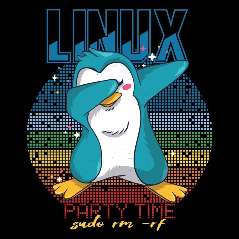 Linux Party Sudo Root Geek Mignon Pingouin Nerd Progr