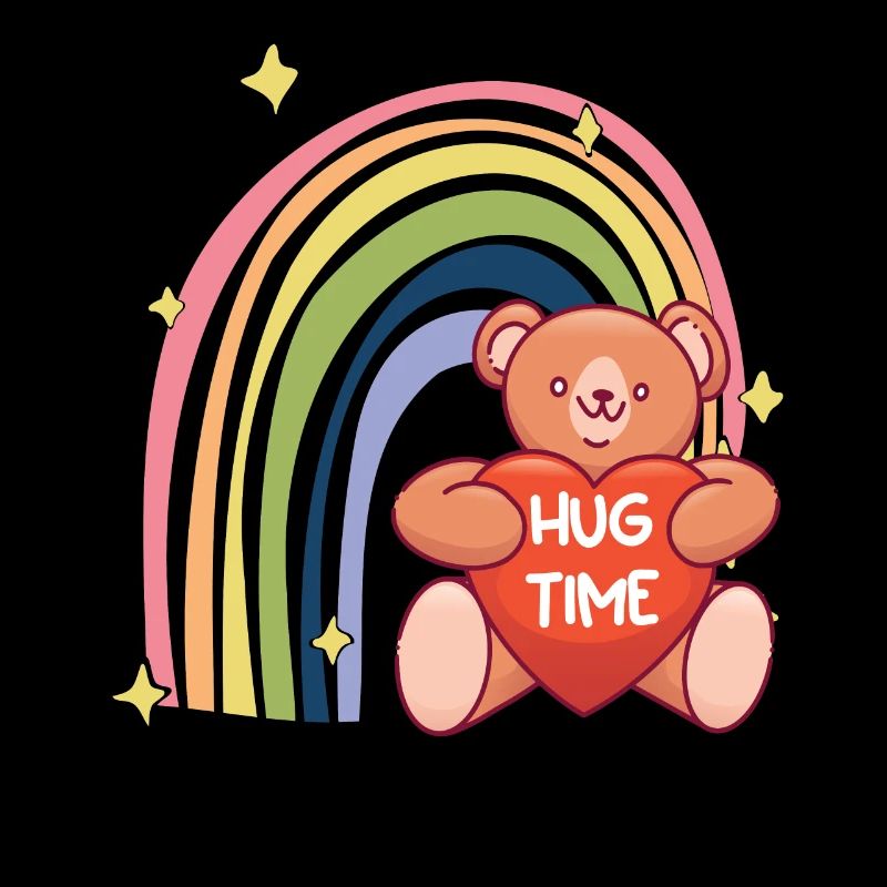Hug Time Teddy Rainbow Cute Teddy Bear