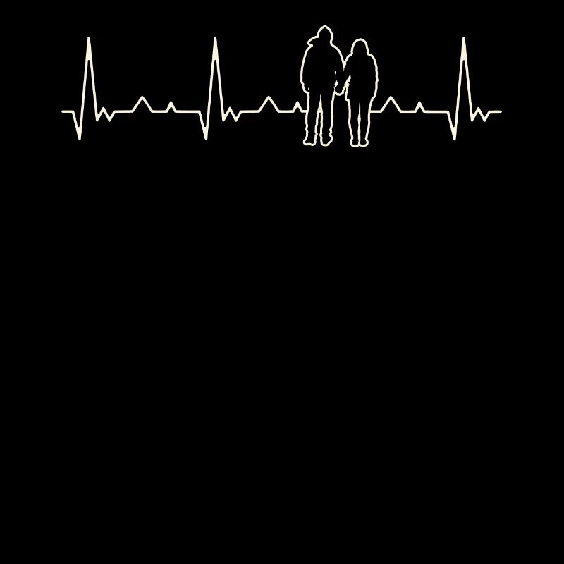Pareja de amor romántico. Corazón. Amor. Ekg.