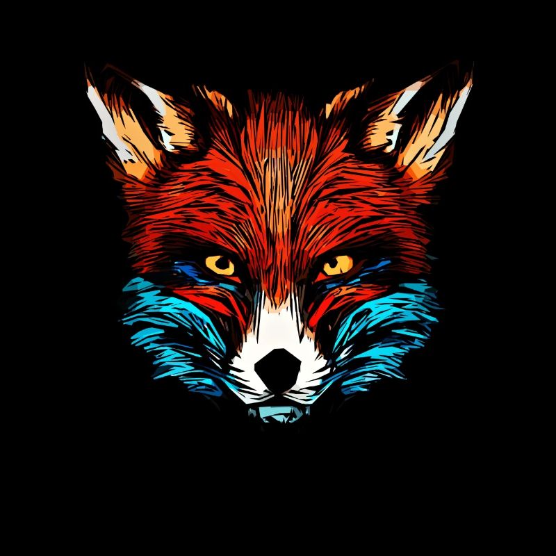 Conception d’animaux forestiers de renards parsemés de têtes d’animaux