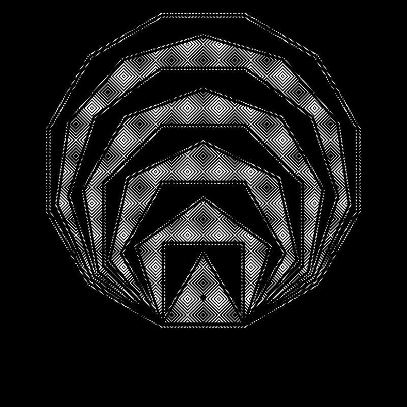 Nested Square Polygons Geometric Art White