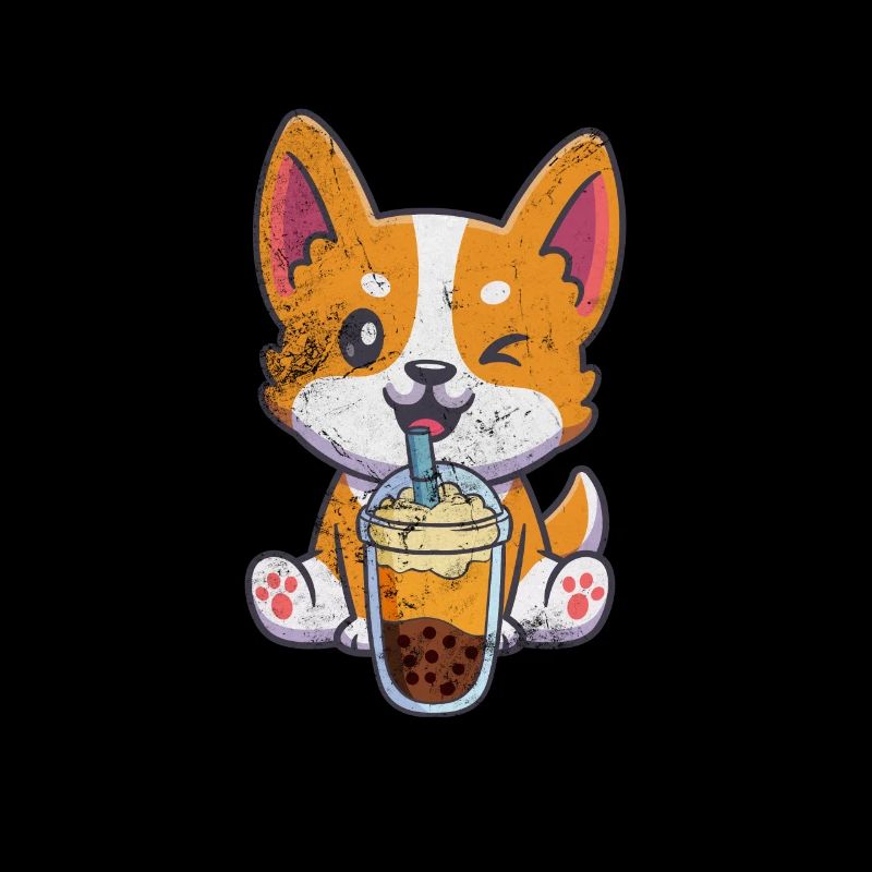 Bubble Corgi Tea Boba Tea Kawaii Geschenk