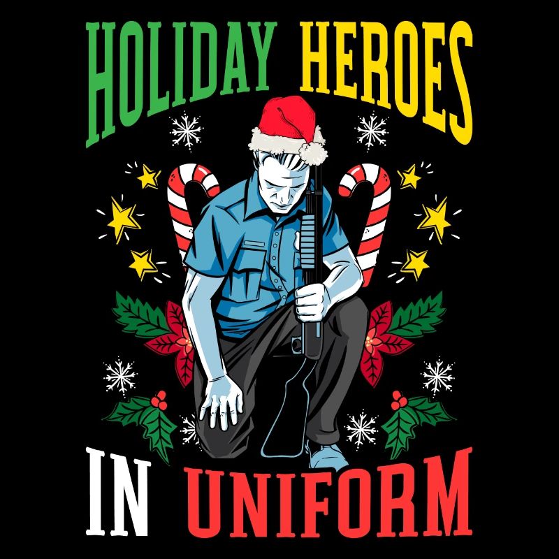 Feiertagshelden in Uniform Weihnachtsmann Polizei