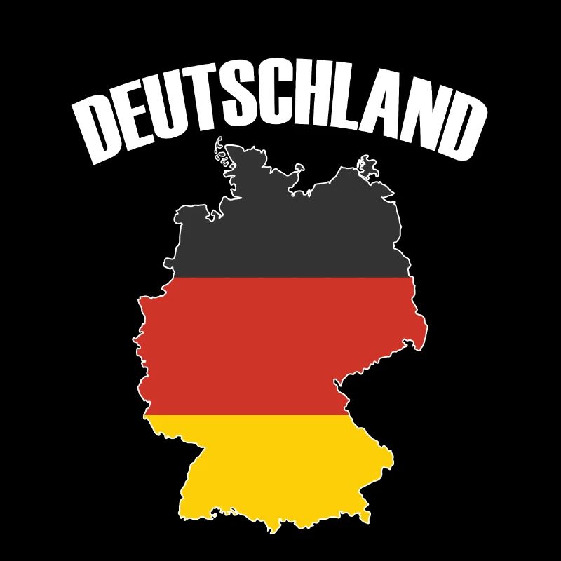 Deutschland Germany Map with German Flag