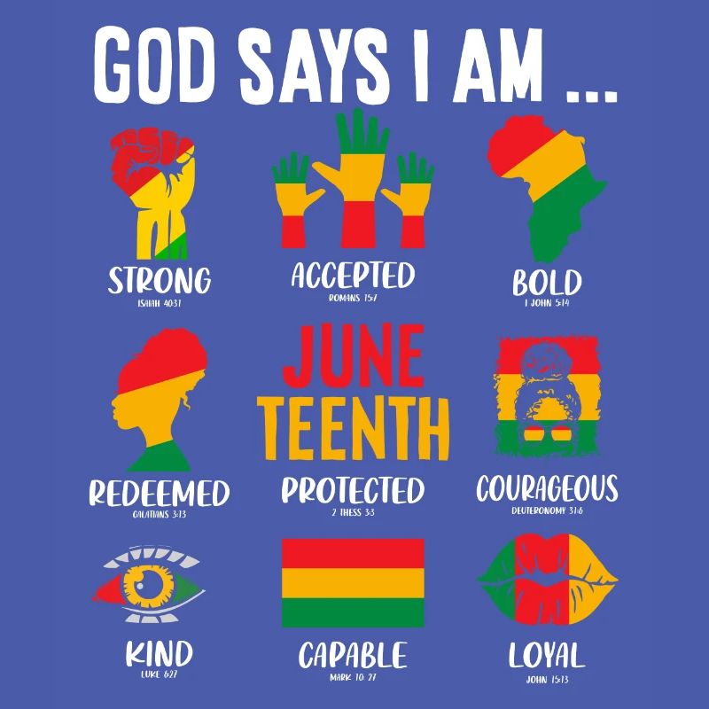 Dieu dit que je suis Juneteenth BHM Afro-Américain