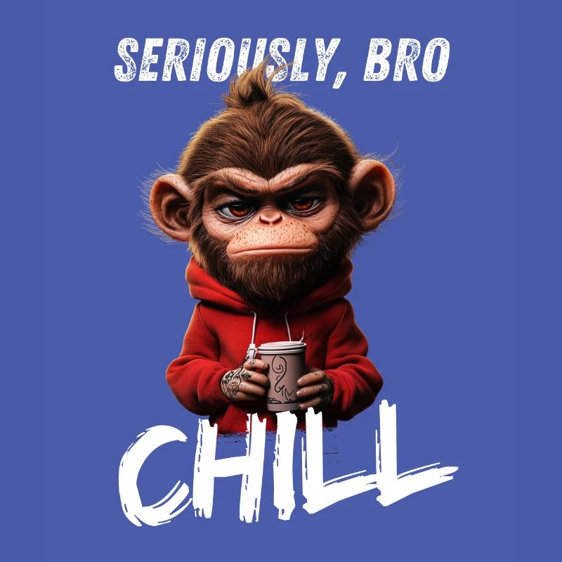 Seriously Bro Chill Affe Meme Zocker Design