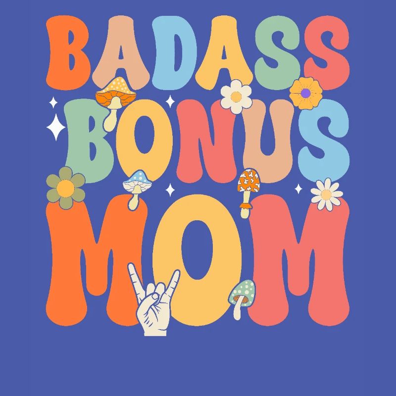 Badass Bonus Mama Boho Blume Lustige Stiefmutter Mutter