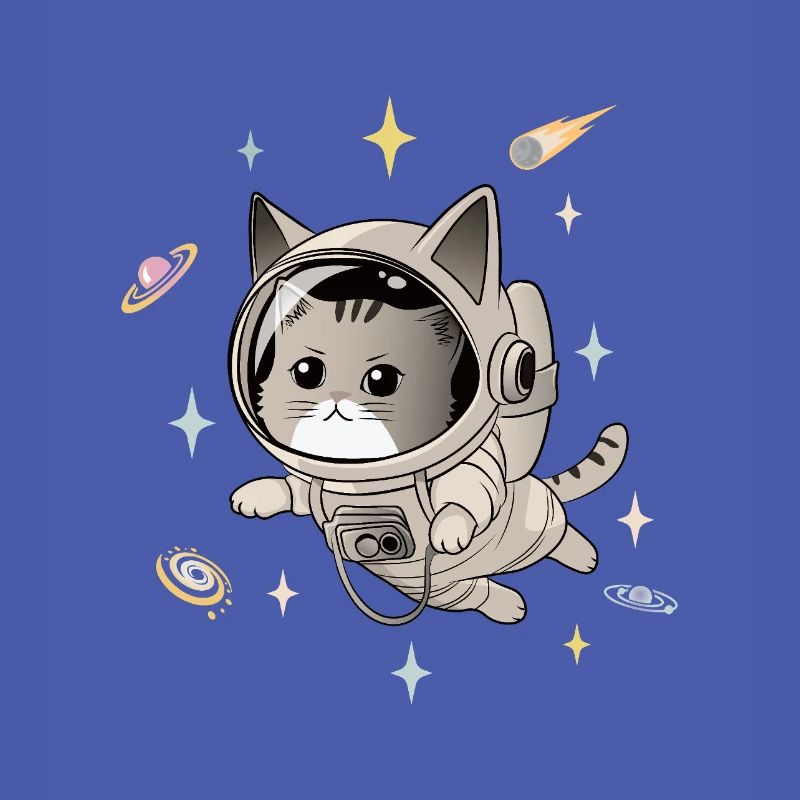 Chat astronaute dans l’espace