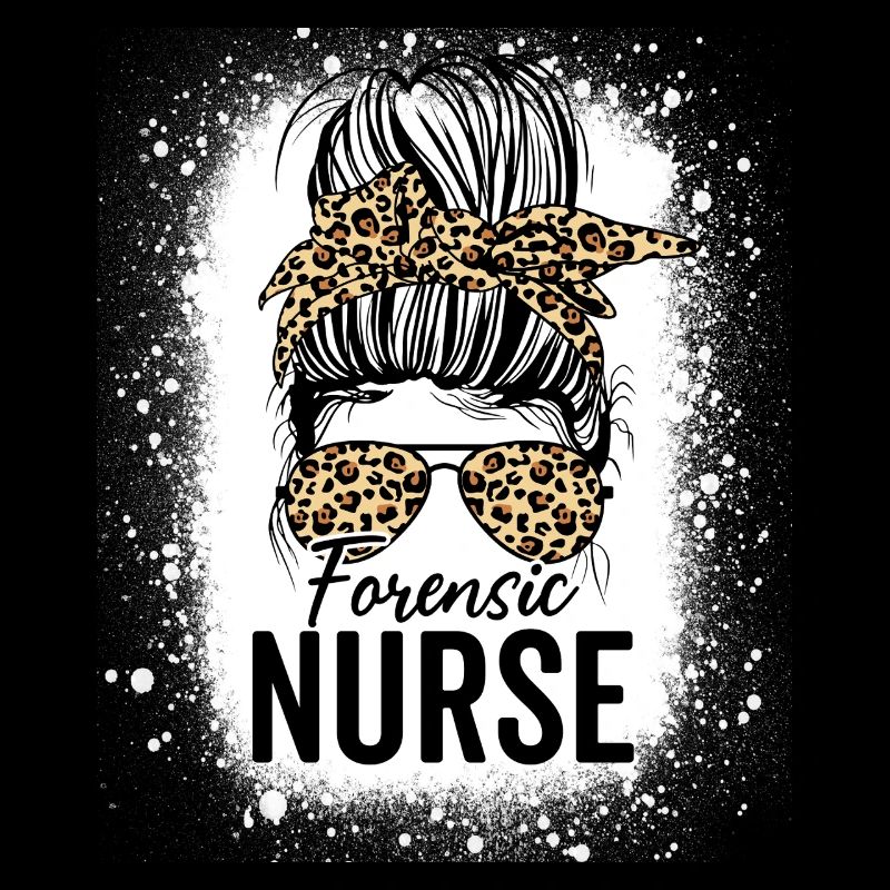 Forensic Nurse Messy Bun Leopard Funny Medical